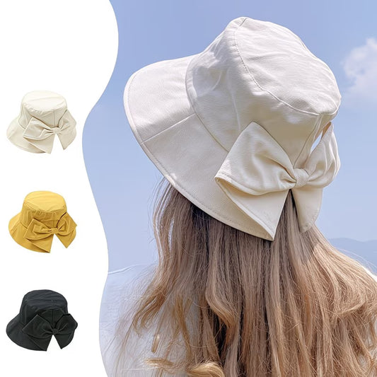 Women's Bow-Adorned Bucket Hat / Sun Hat