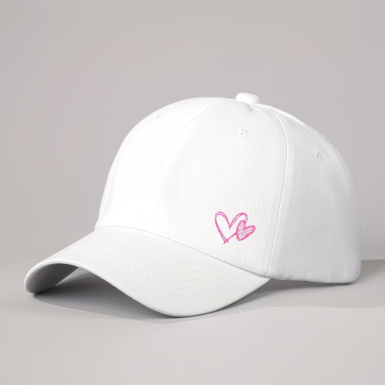 Printed Sequin Double-Heart Baseball Cap