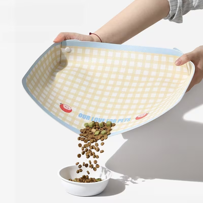 Pet Feeding Mat | Non-Slip Cat and Dog Bowl Mat, Size Adjustable