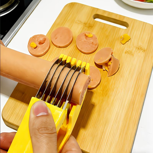 Durable stainless steel hot dog and banana slicer