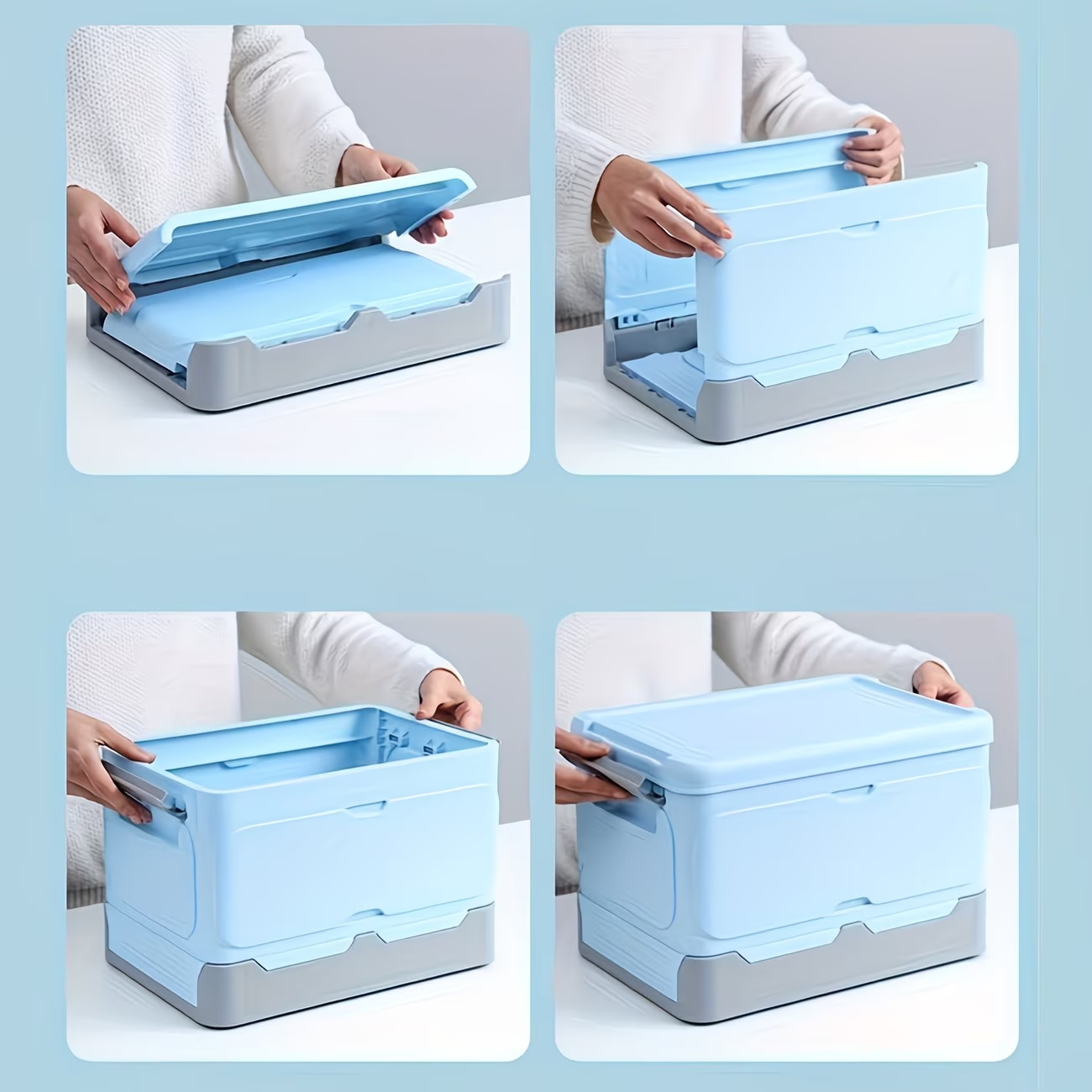 Foldable Storage Box, Book Organizer, Plastic Storage Container, Collapsible Storage Box