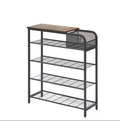 Five-tier shoe rack/wardrobe storage rack - vintage brown finish