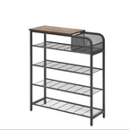 Five-tier shoe rack/wardrobe storage rack - vintage brown finish