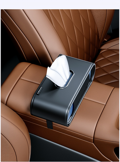 1 Faux Leather Car Seat Back Tissue Box - Smooth Dispensing, Universal Type