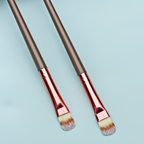 2 packs of brown makeup brushes with soft nylon bristles, suitable for all skin types