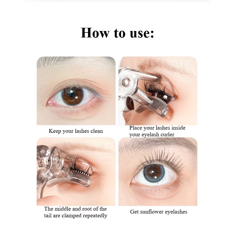 Portable borderless toothbrush style wide-angle sunflower eyelash curler