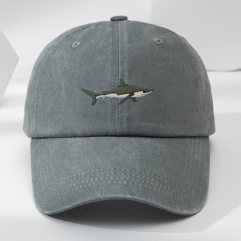 High-quality shark embroidered baseball cap