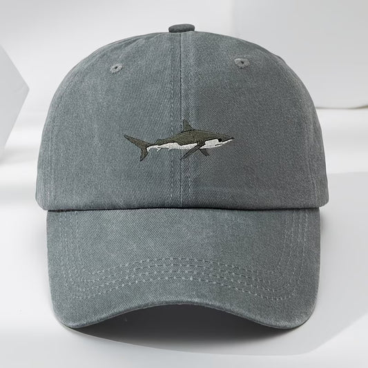High-quality shark embroidered baseball cap
