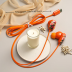 Novelty designed wired headphones, premium printed rose pattern, high-definition microphone, music adjustment, and volume control