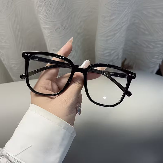 Blue-light blocking glasses (1 pair) — Unisex, oval, full-frame, clear lenses