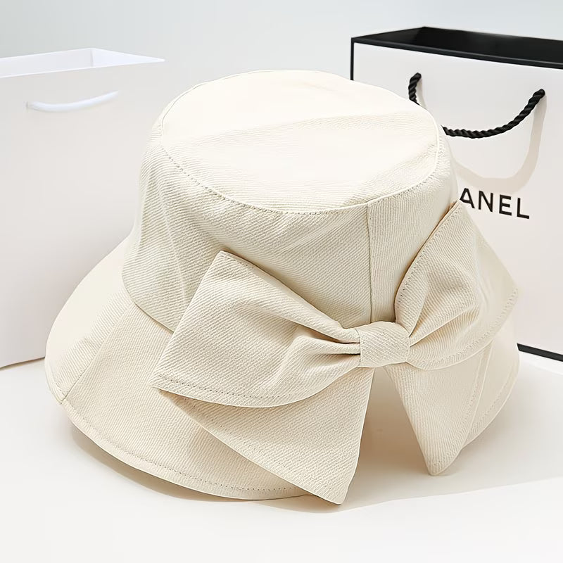 Women's Bow-Adorned Bucket Hat / Sun Hat