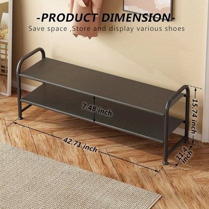 2-Tier Shoe Rack, Shoe Storage Organizer