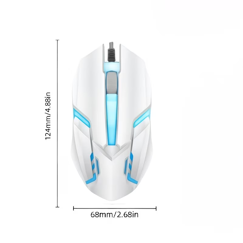Wired gaming mouse with LED lights - ergonomically designed, USB connected, lightweight and portable, gaming mouse set, mouse and mouse pad in one