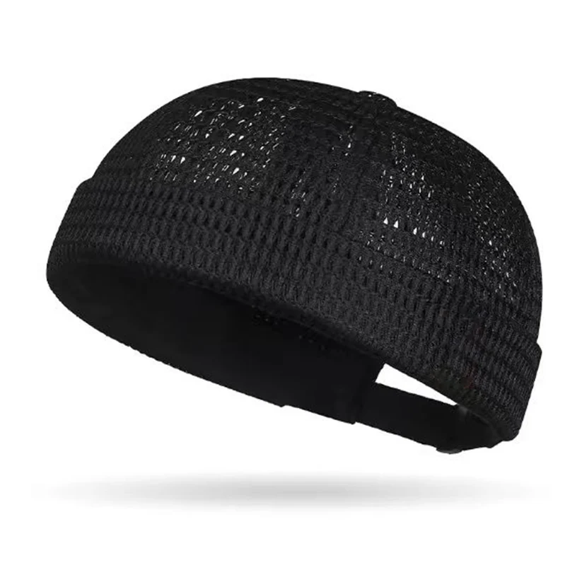 Men's Breathable Brimless Docker Hat – Lightweight Mesh Skull Cap for Summer Outdoor Wear