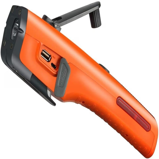 Orange 8-in-1 Car Safety Tool with Long-Lasting Flashlight & Rescue Window Breaker