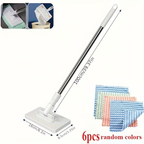 7-piece set (1 mop and 6 random cleaning cloths) hands-free mop, suitable for both wet and dry use.