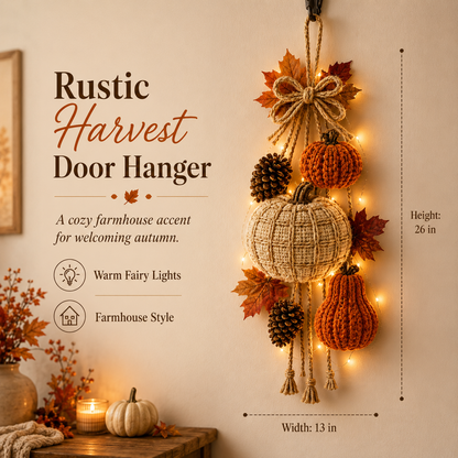 lighted rustic harvest door hanging decor