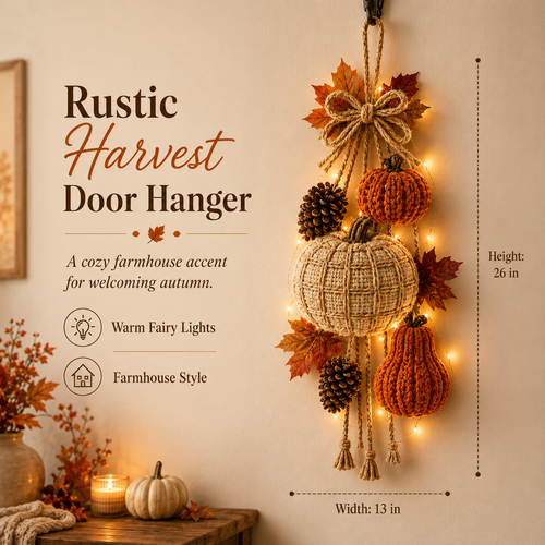 lighted rustic harvest door hanging decor