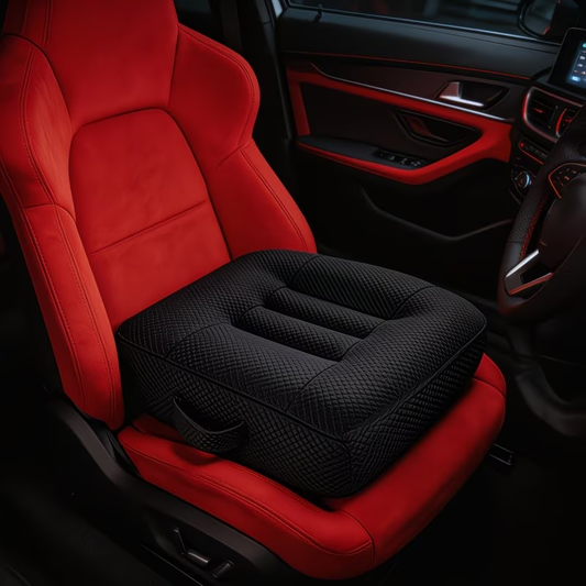 Adult booster seat cushion for shorter drivers, car safety seat cushion