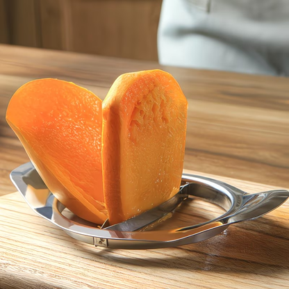 Stainless steel mango slicer and core removal tool