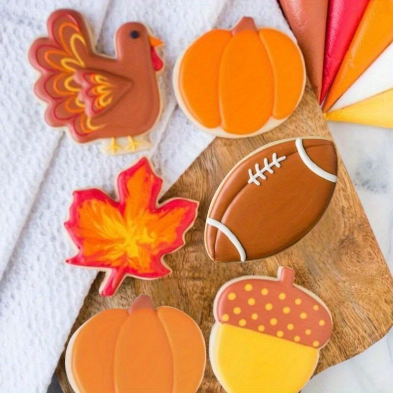 6-piece Thanksgiving Stainless Steel Cookie Mold Cake Baking DIY Tool Set