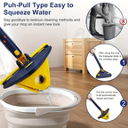 360° rotating triangular mop, adjustable and extendable.