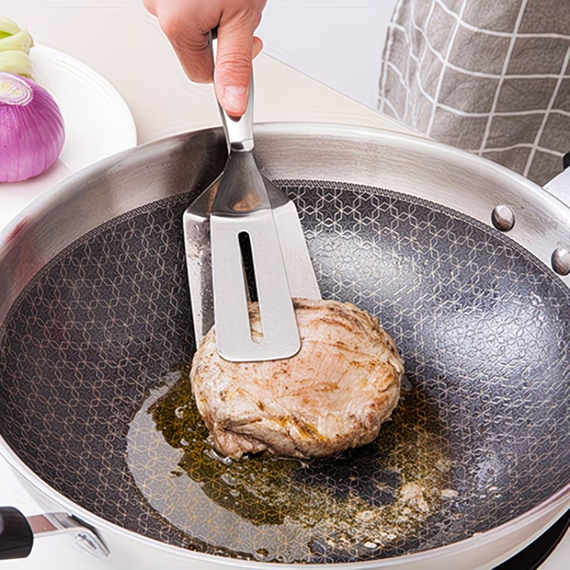 Stainless steel fish fryer and food clamp