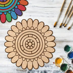 8-piece large wooden mandala painting set