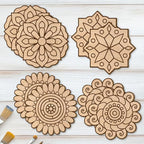 8-piece large wooden mandala painting set