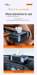 1 Faux Leather Car Seat Back Tissue Box - Smooth Dispensing, Universal Type