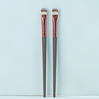 2 packs of brown makeup brushes with soft nylon bristles, suitable for all skin types