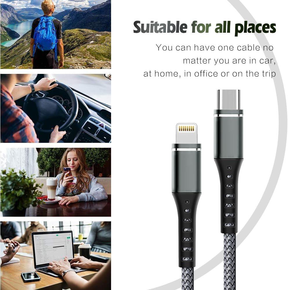 USB C to Lightning Cable 2 Pack 6FT iPhone Cable