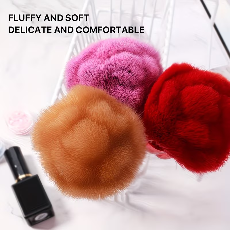 1 rose nail brush, soft hair, powder and powder blusher tool