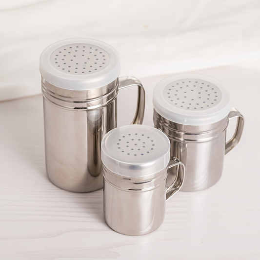 Stainless Steel Seasoning Jar with Handle - Durable BBQ Seasoning Bottle
