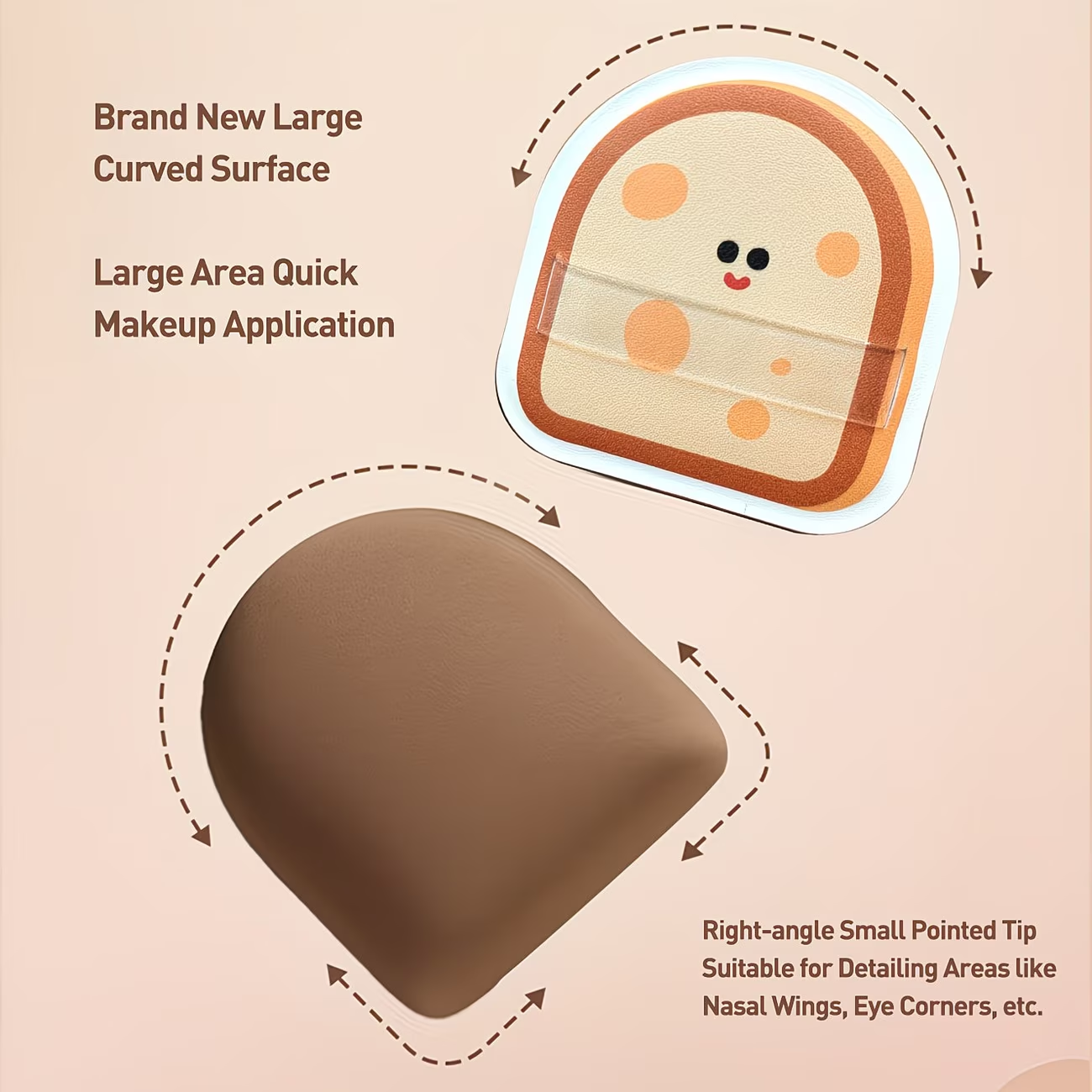A single round cosmetic sponge for foundation make-up, made of soft material