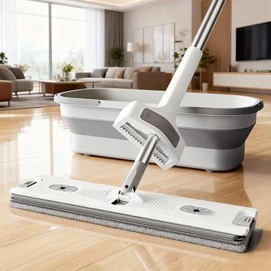 8-piece household mop bucket set, with scraper, quick-drying flat mop for lazy people.