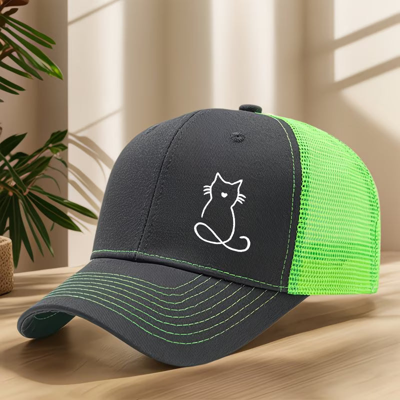 Cute cat print baseball cap