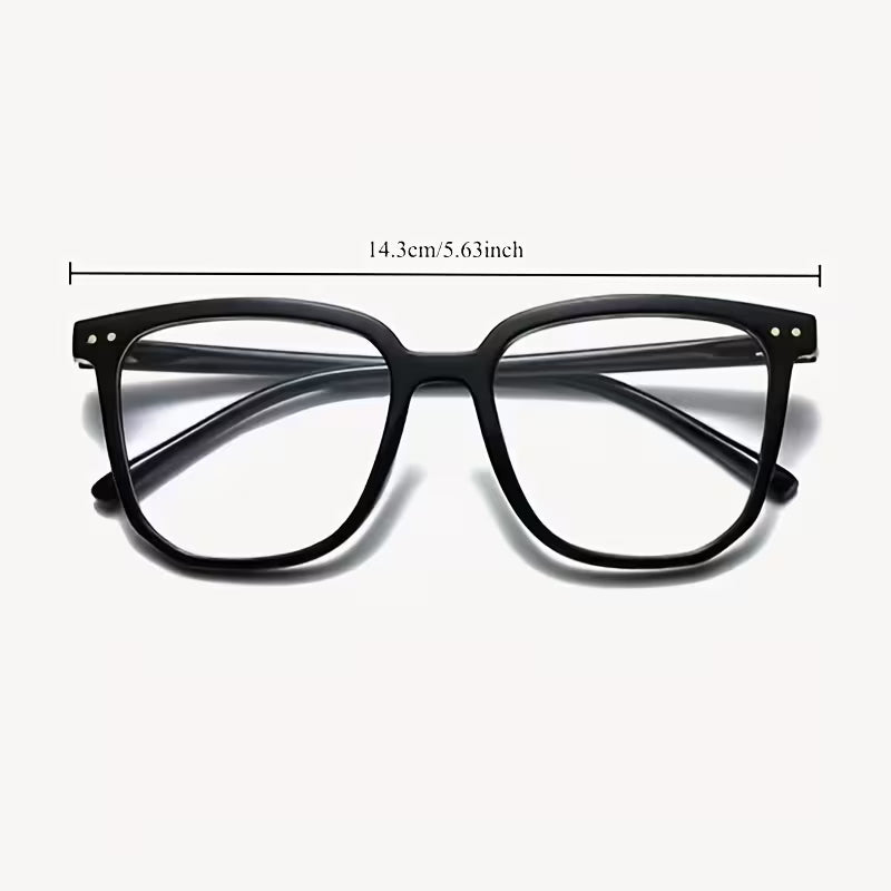 Blue-light blocking glasses (1 pair) — Unisex, oval, full-frame, clear lenses