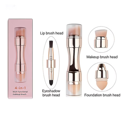 4-in-1 double-sided multifunctional makeup brush with 4 brush heads