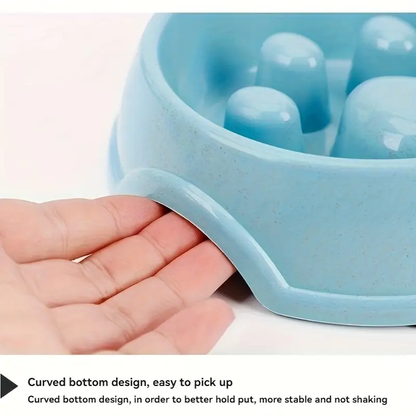 2-in-1 stainless steel slow feed/water bowl, suitable for dogs.