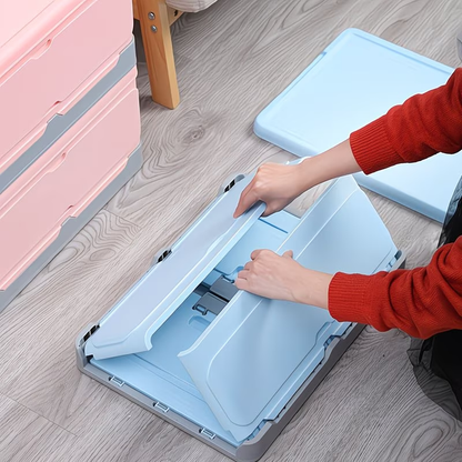 Foldable Storage Box, Book Organizer, Plastic Storage Container, Collapsible Storage Box