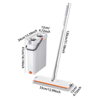 2-in-1 Hands-Free Flat Mop and Bucket Set - Wet and Dry Separation
