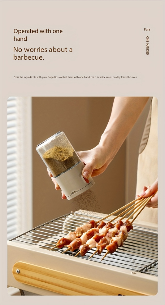 Household metering salt bottle, double-mouth metering control salt spray seasoning can