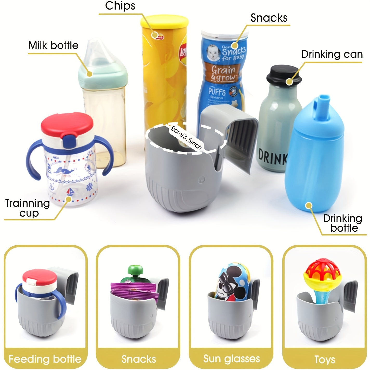 1 portable cup holder for car seats, grey car seat cup holders, stroller cup holders