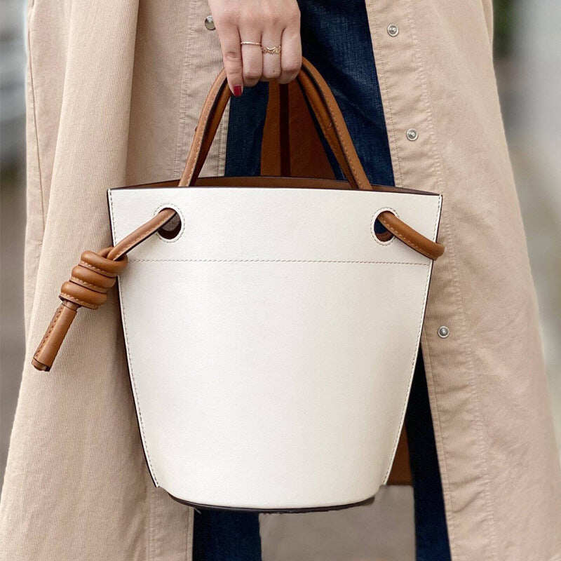 Newest Knot Design PU Large capacity Bucket bag handbags for women