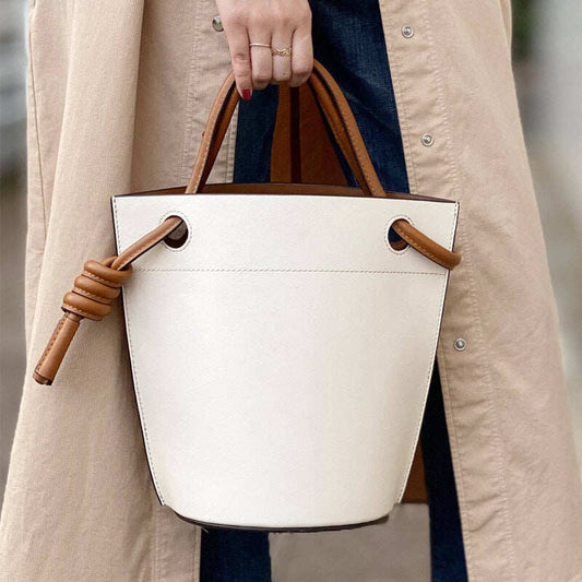 Newest Knot Design PU Large capacity Bucket bag handbags for women