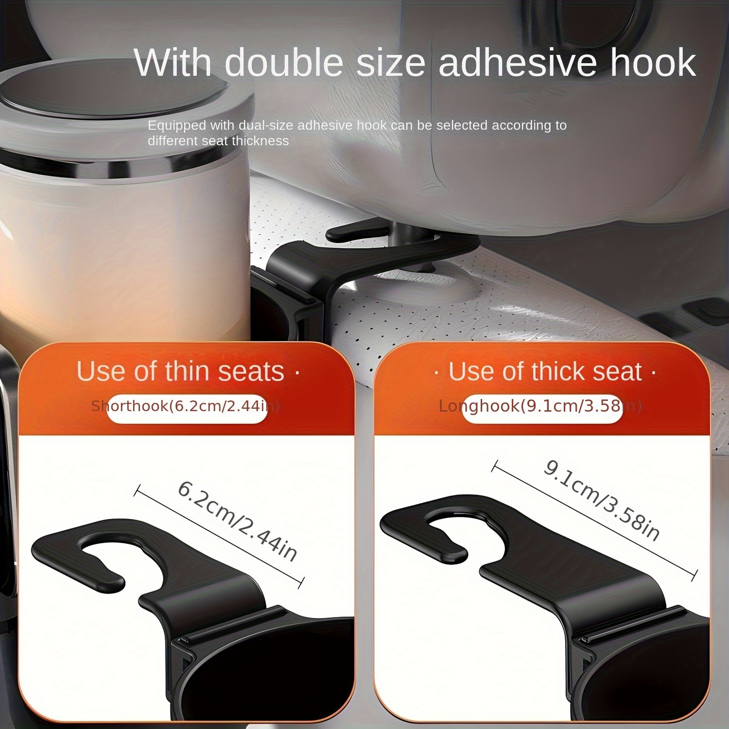 Car seat backrest, car cup holder hook, multi-functional phone holder