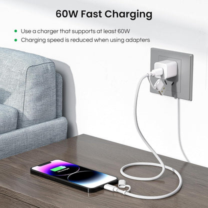 For iPhone 17 16 Pro 4 in 1 USB C Charger Cable