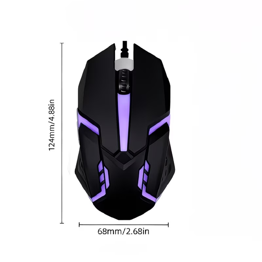 Wired RGB gaming mouse with mechanical click sensation, USB computer mouse, suitable for PC, laptop, desktop computers