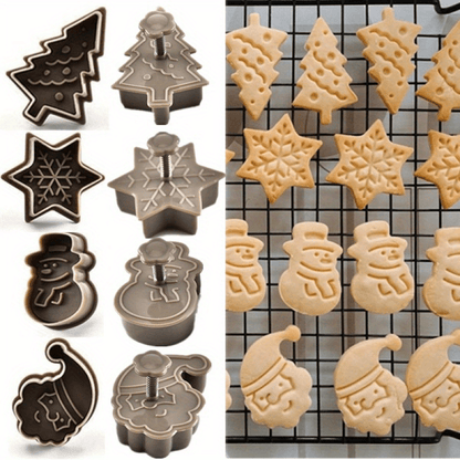 4-piece set of plastic Christmas cookie cutters, creative pressing cookie molds